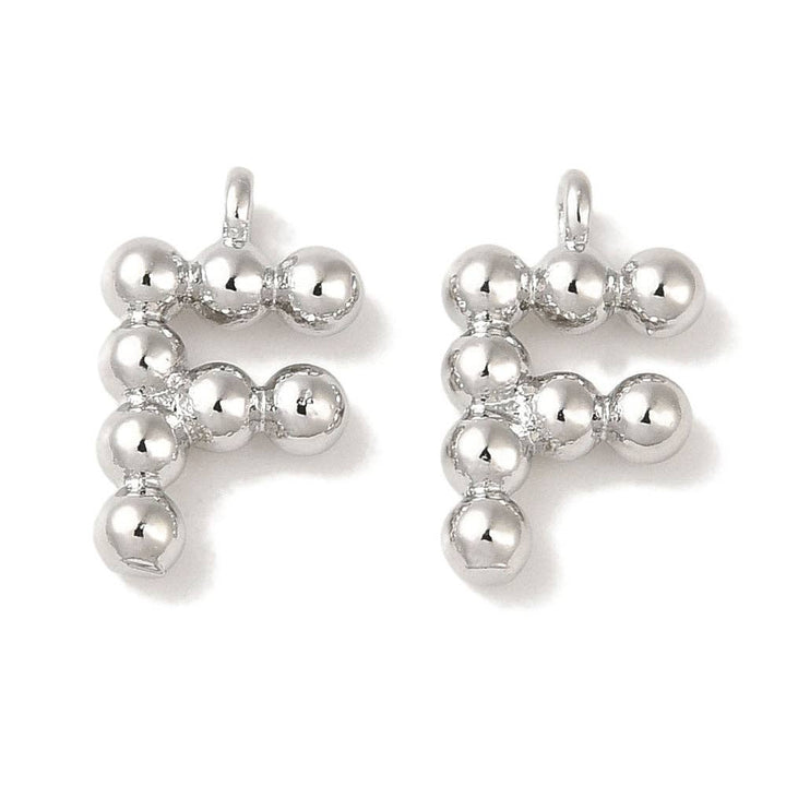 Silver Textured Mini Charm Letter