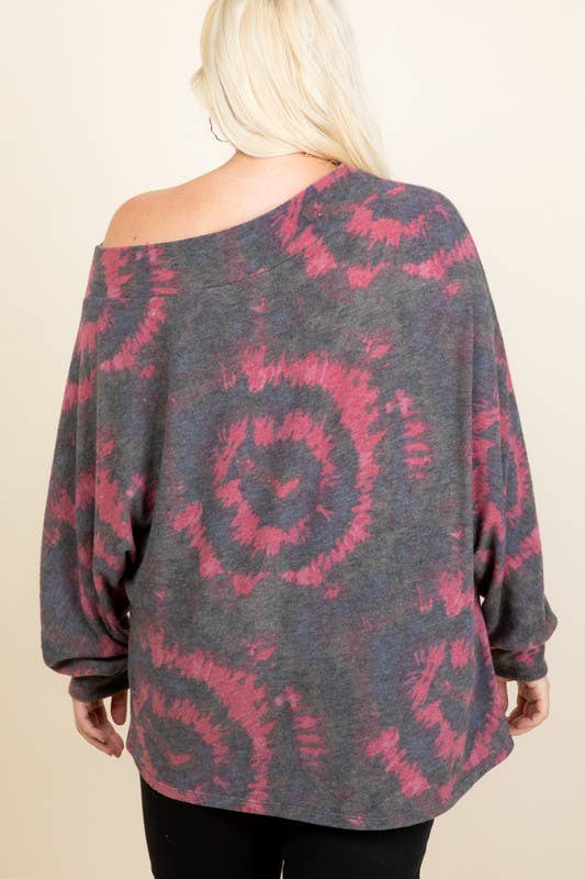 Plus Size Tie Dye Cashmere Tunic