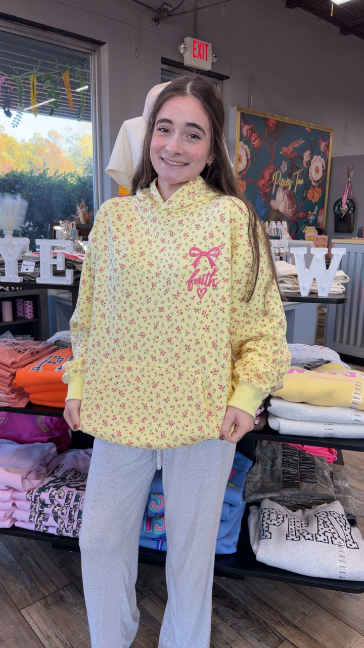 Pieces Too Faith Line Yellow Hoodie