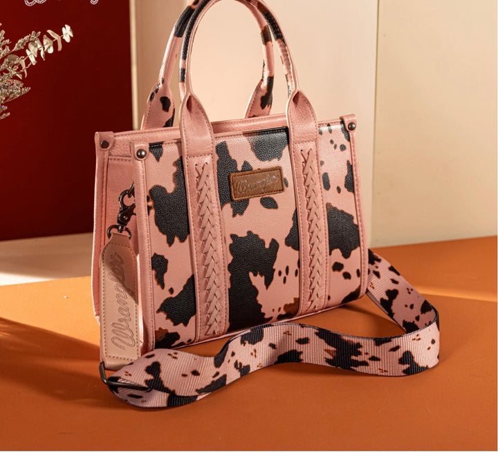 Wrangler Cow Print Tote Bag - Pink