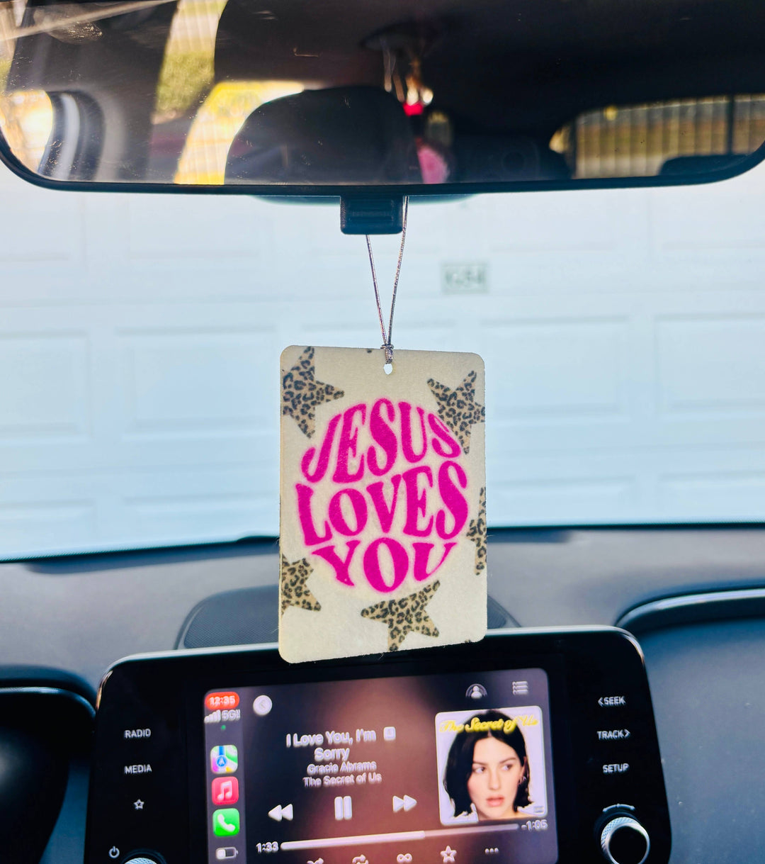 Jesus Loves You Felt Car Freshie