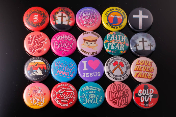 Christian Button Assortment - 1" Round Pinback Buttons
