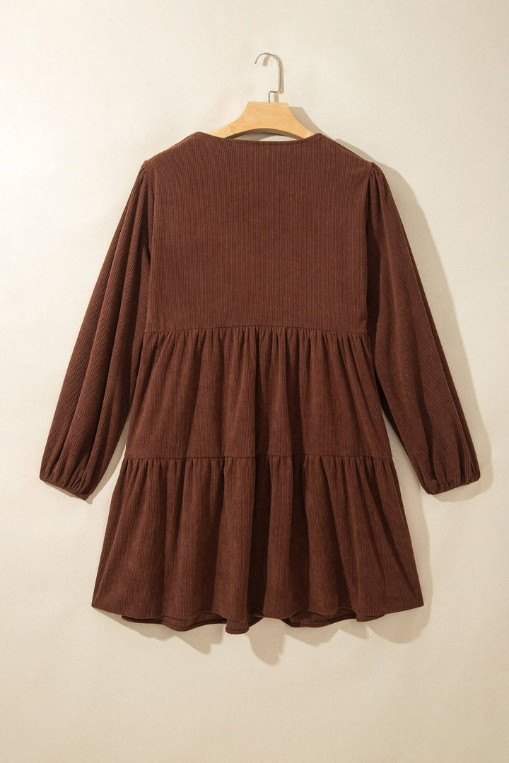 OMG! Plus Size Solid Long Sleeve Mini Dress