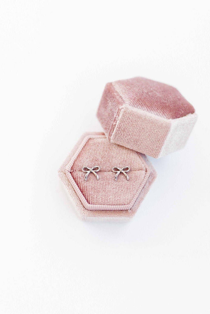 Screwback Stud Earrings - Sadie Bow Silver