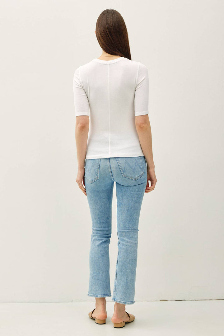 MODAL CLASSIC RIBBED CREWNECK SHORT SLEEVE TOP