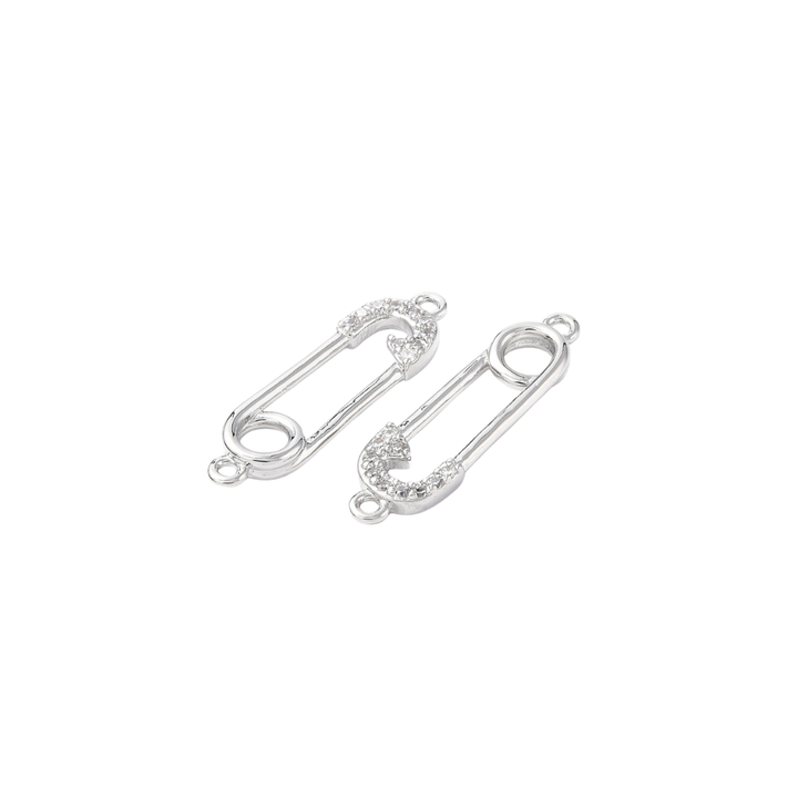Silver CZ Mini Paperclip