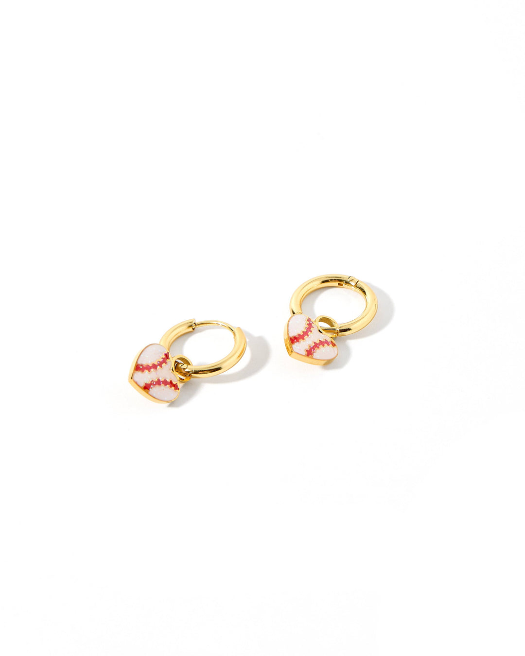 Huggie Charm Earrings - Baseball