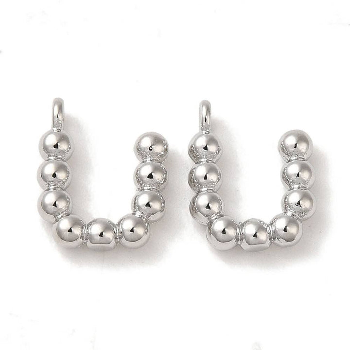 Silver Textured Mini Charm Letter