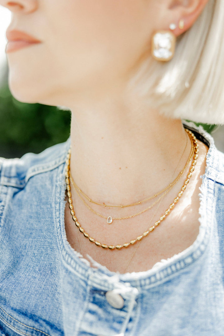 Necklace - Paloma Pear Drop Gold