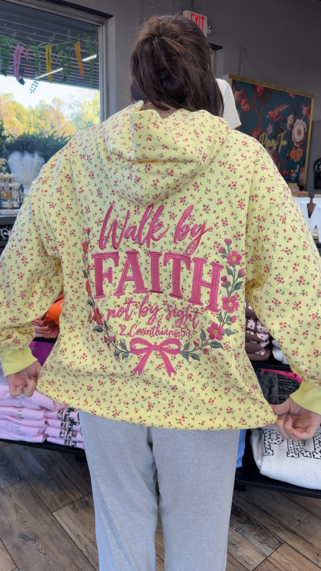 Pieces Too Faith Line Yellow Hoodie