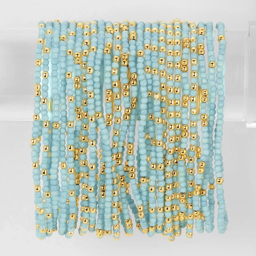Solid Color 2mm Seed Bead Bracelets