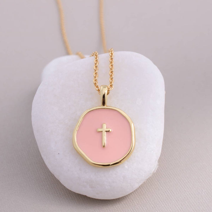 Minimal Cross Medallion Necklace