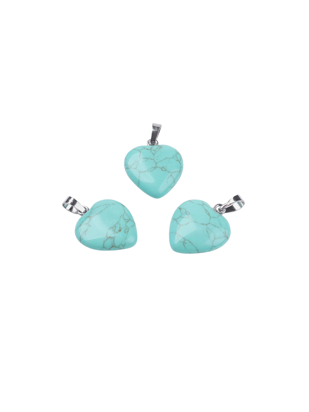 * Silver Turquoise Heart Charm