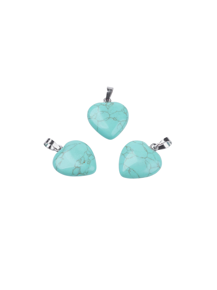 * Silver Turquoise Heart Charm