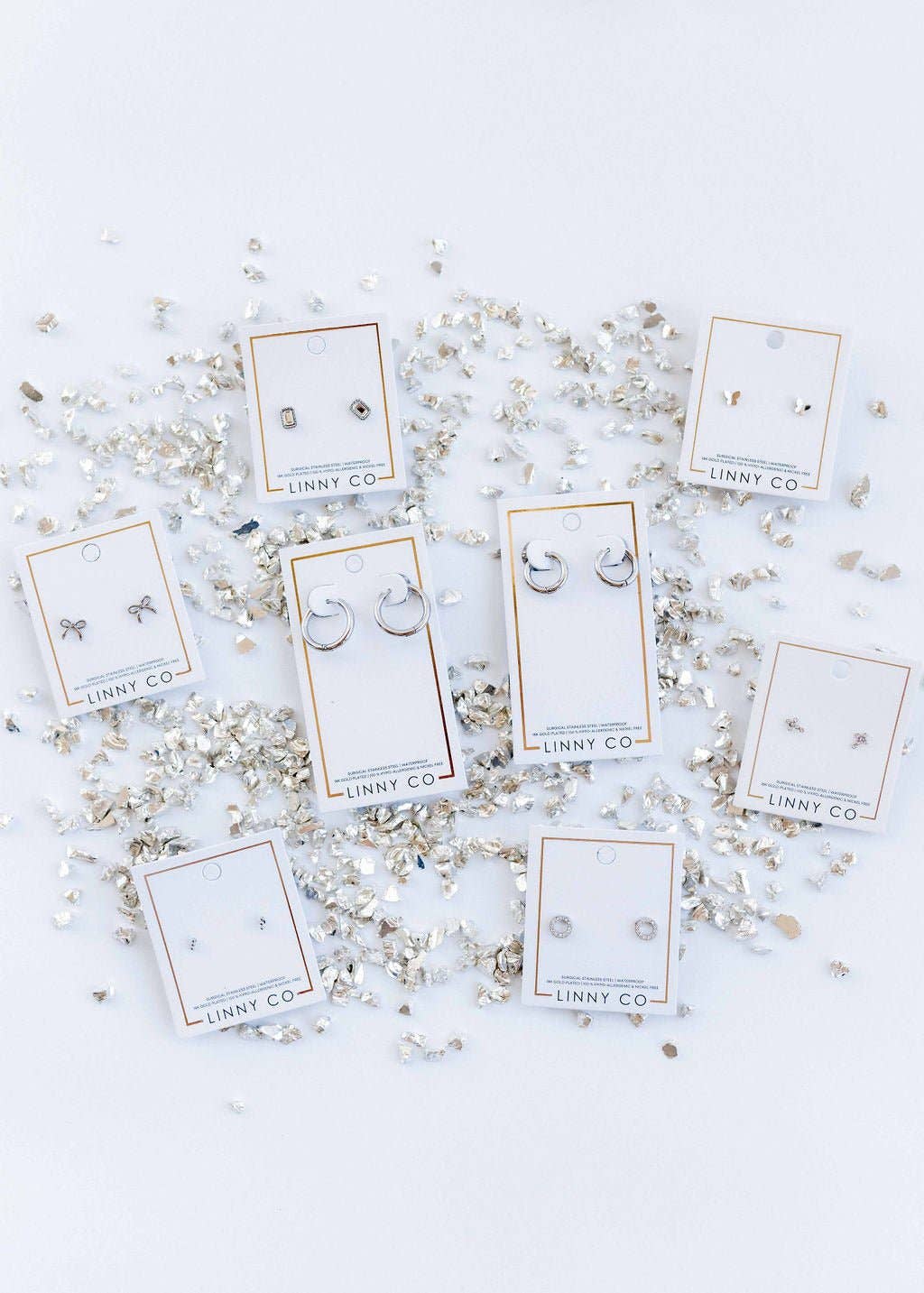 Screwback Stud Earrings - Sadie Bow Silver