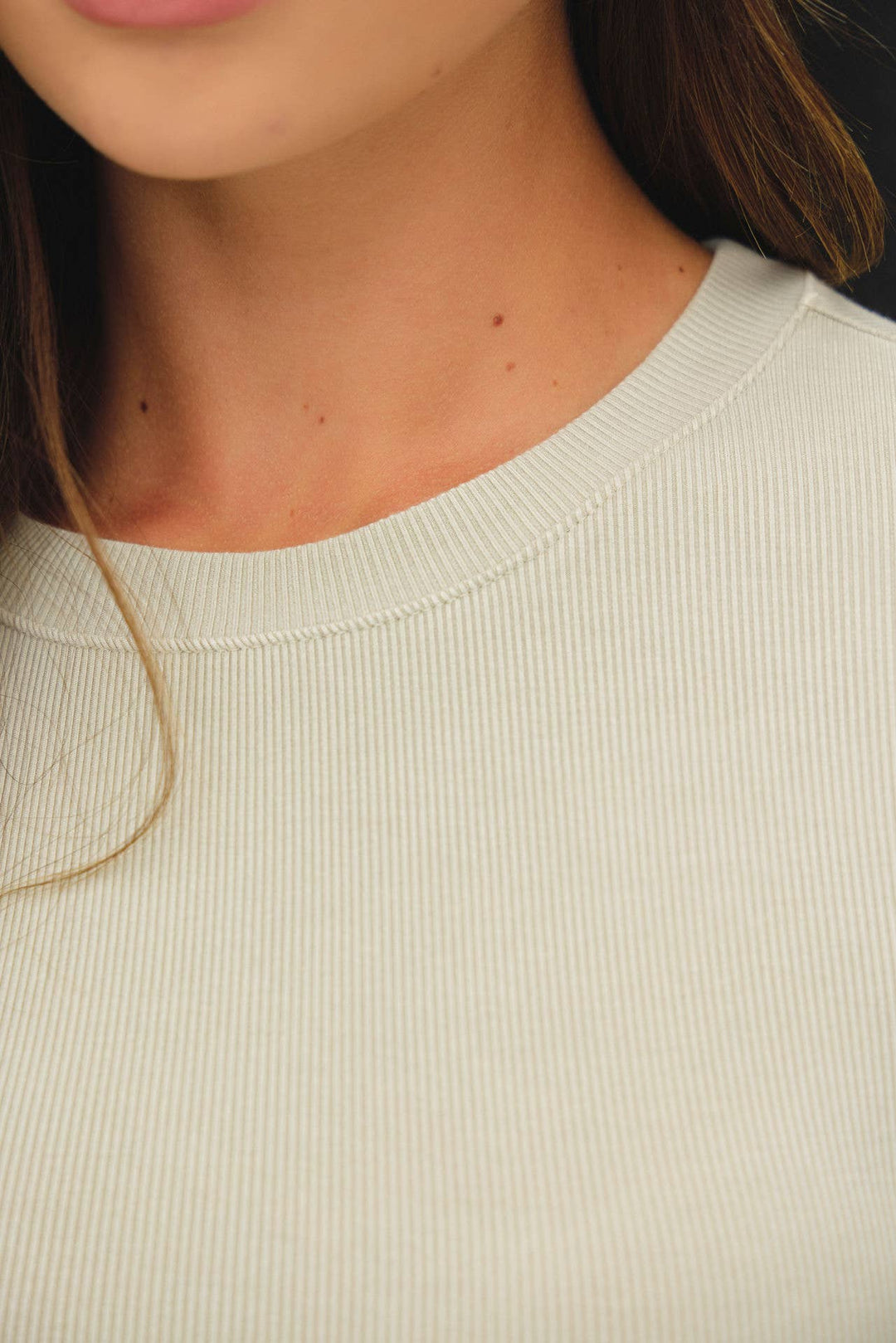 RIBBED CREWNECK LONGSLEEVE BASIC TOP