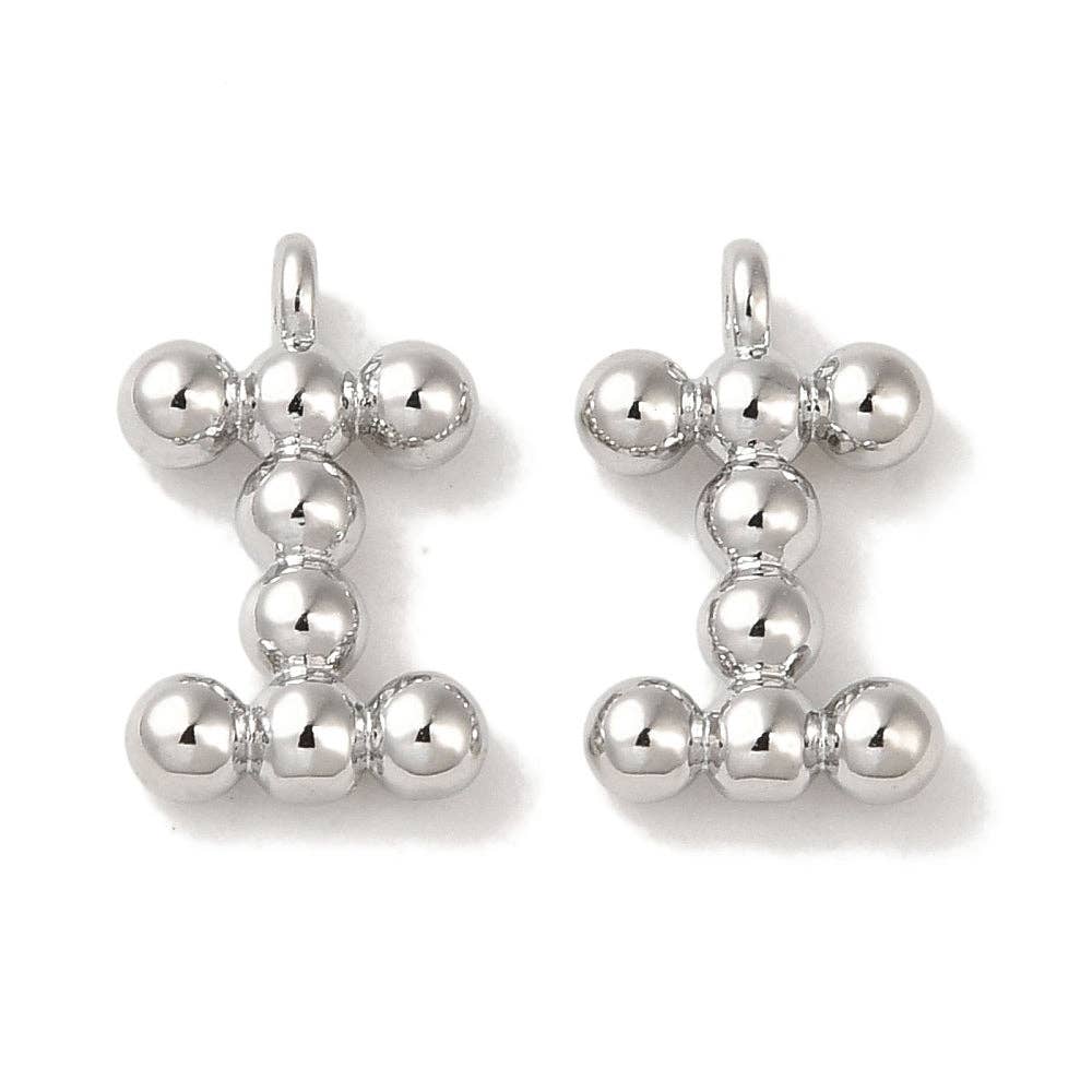 Silver Textured Mini Charm Letter