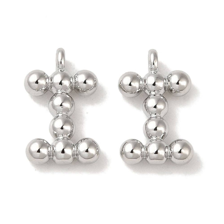 Silver Textured Mini Charm Letter