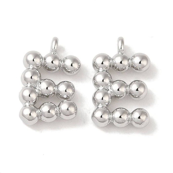 Silver Textured Mini Charm Letter
