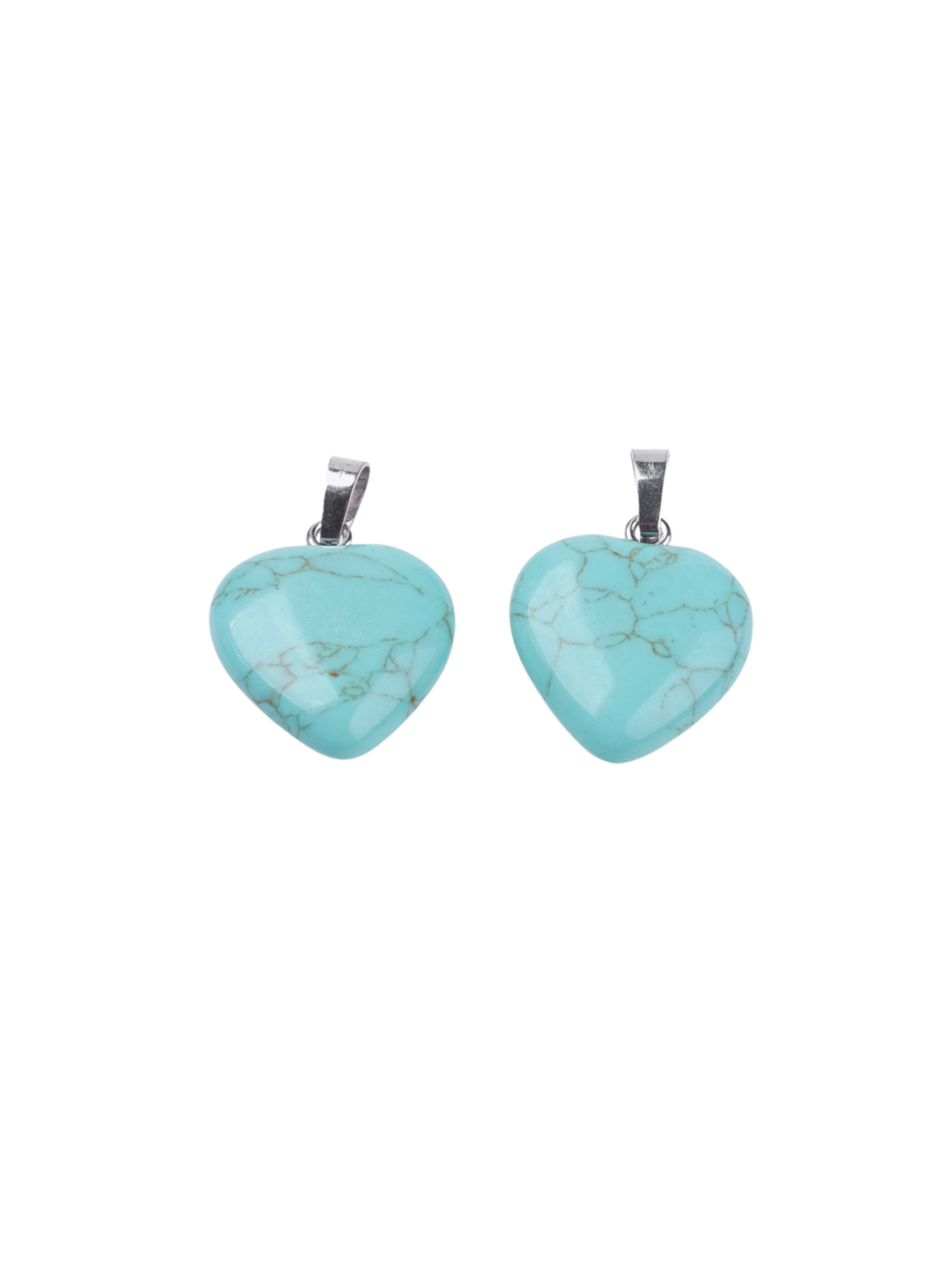 * Silver Turquoise Heart Charm