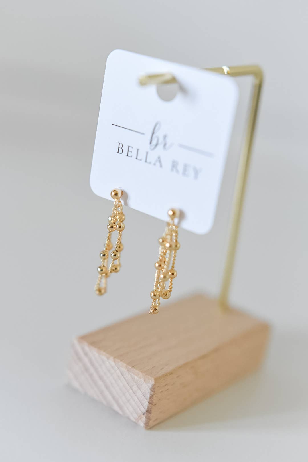 Eddie gold chain tassel earrings-hypoallergenic-non tarnish