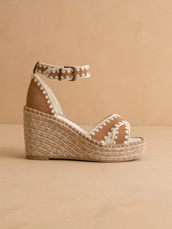 Essie Camel Peaked Wedge | Oasis Society