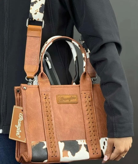 Wrangler Brown with Cow Print Purse