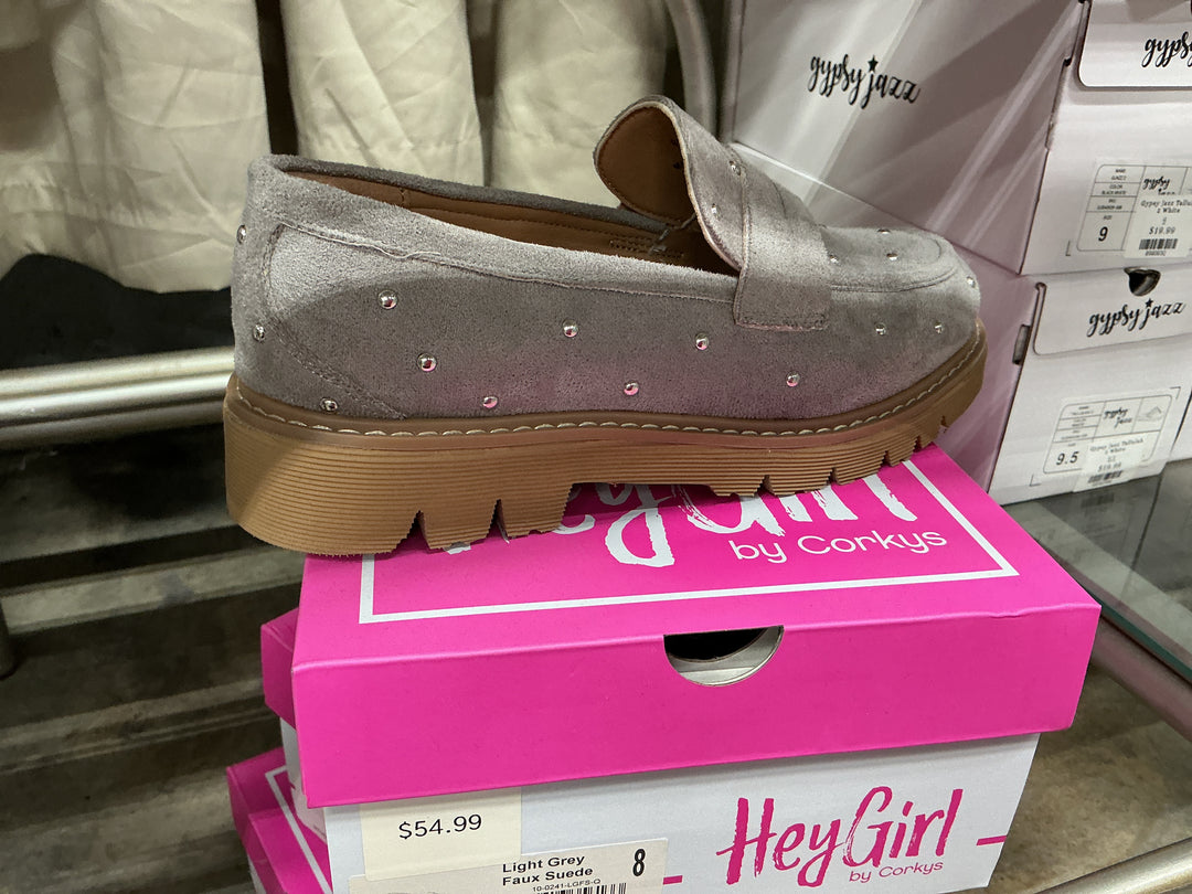 Hey Girl Grey Suede