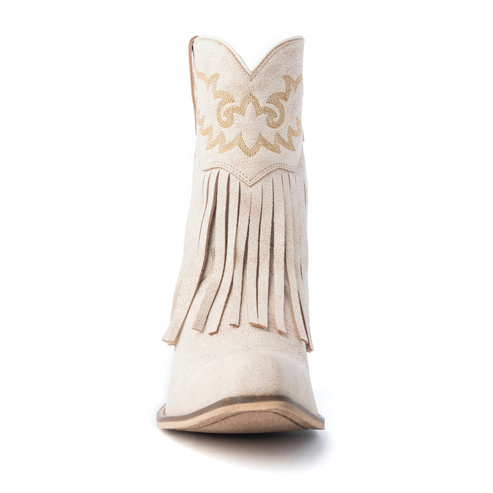 Myra - Cream Fringe Booties