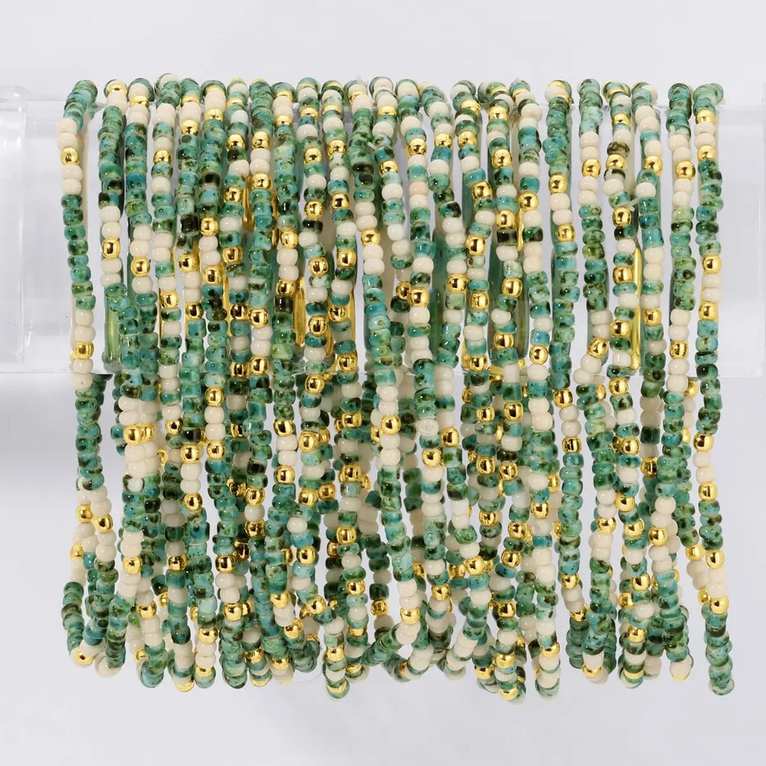 Faux Stone Assorted 2mm Stretch Seed Bead Bracelets