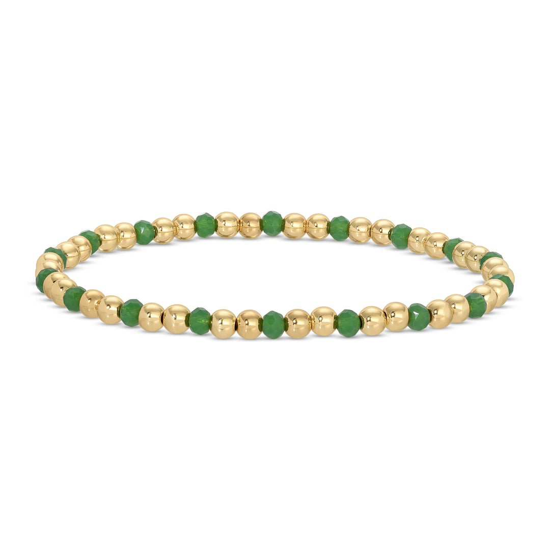 4mm Bead &amp; Crystal Stretch Bracelets