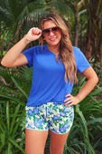Caroline Floral Everyday Shorts | Blue