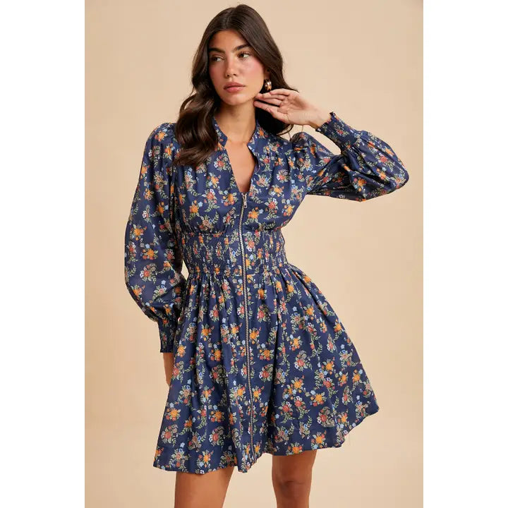 In Loom Floral Zip Dress