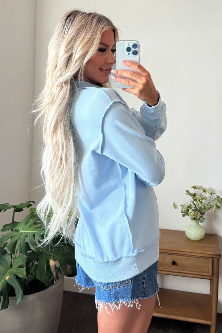 Jesus Saves Light Blue Crewneck