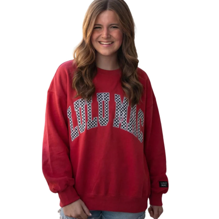 Lulu Mac - Red Houndstooth Sweatshirt