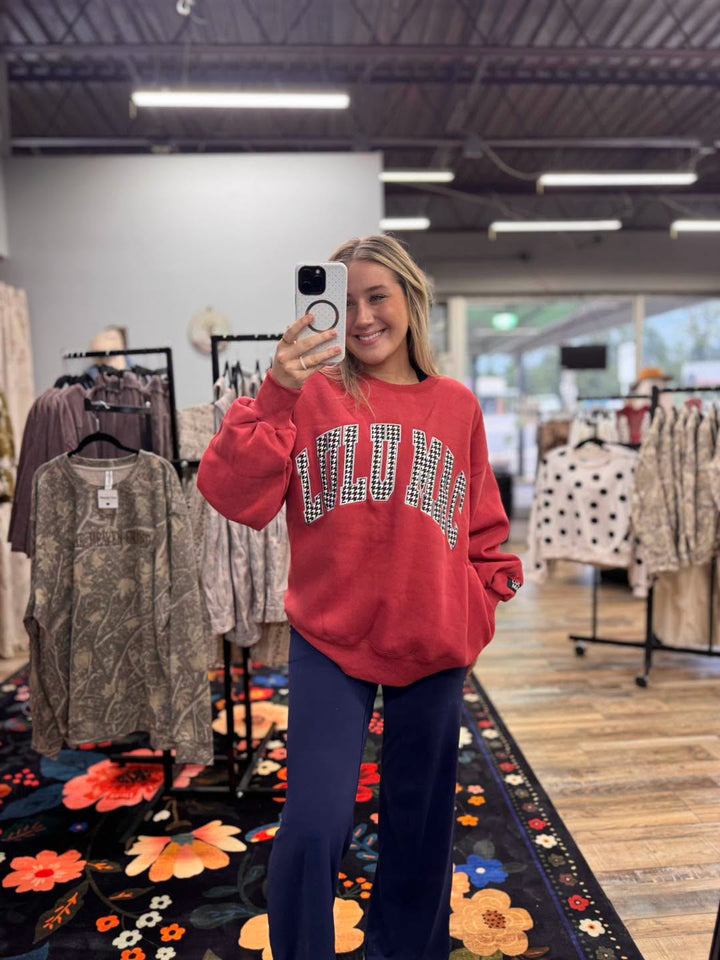 Lulu Mac - Red Houndstooth Sweatshirt