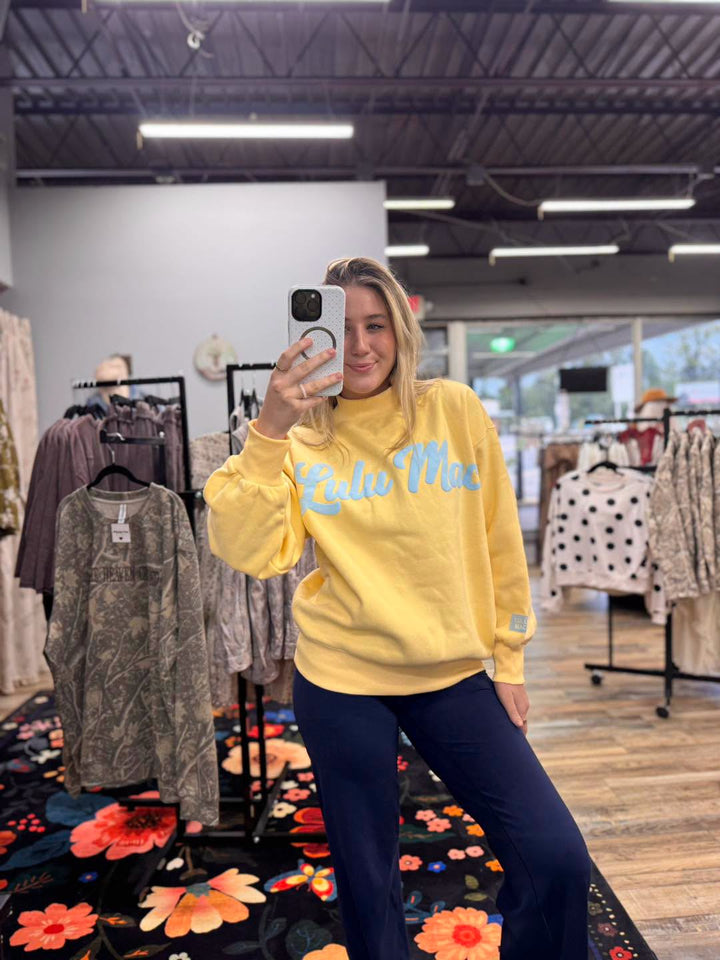 Lulu Mac - Butter Yellow and Blue Sweatshirt