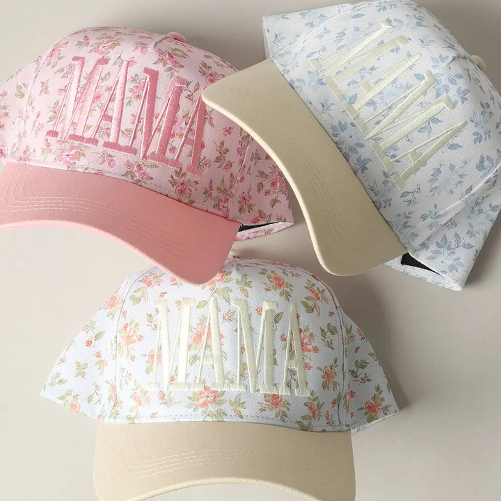 Mama Embroidered Flower trucker Hat