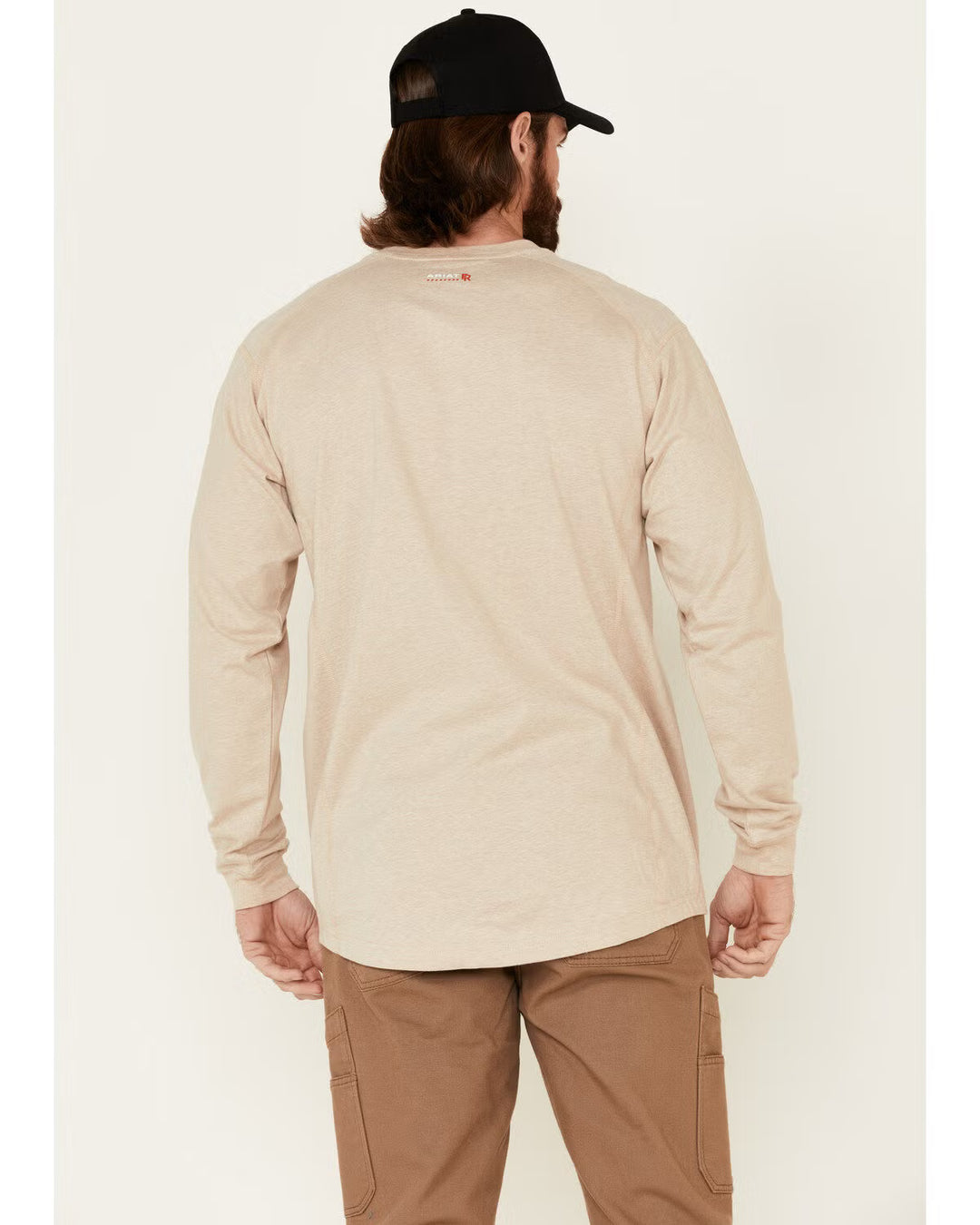 Ariat-MNS FR AIR HENLEY LS TOP SAND HEATHER