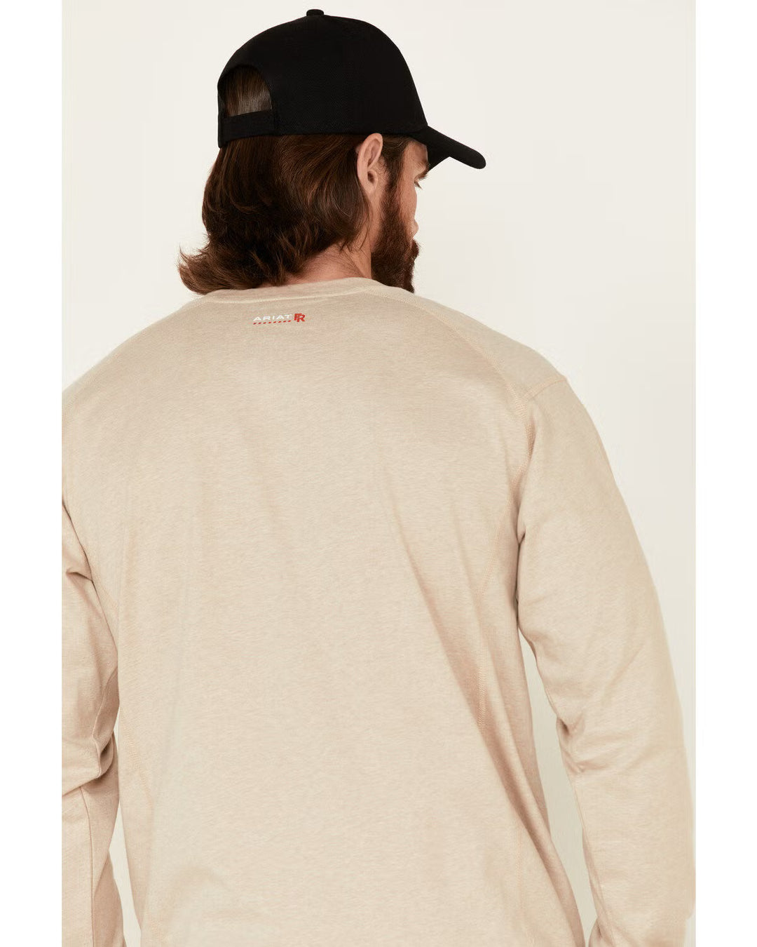 Ariat-MNS FR AIR HENLEY LS TOP SAND HEATHER