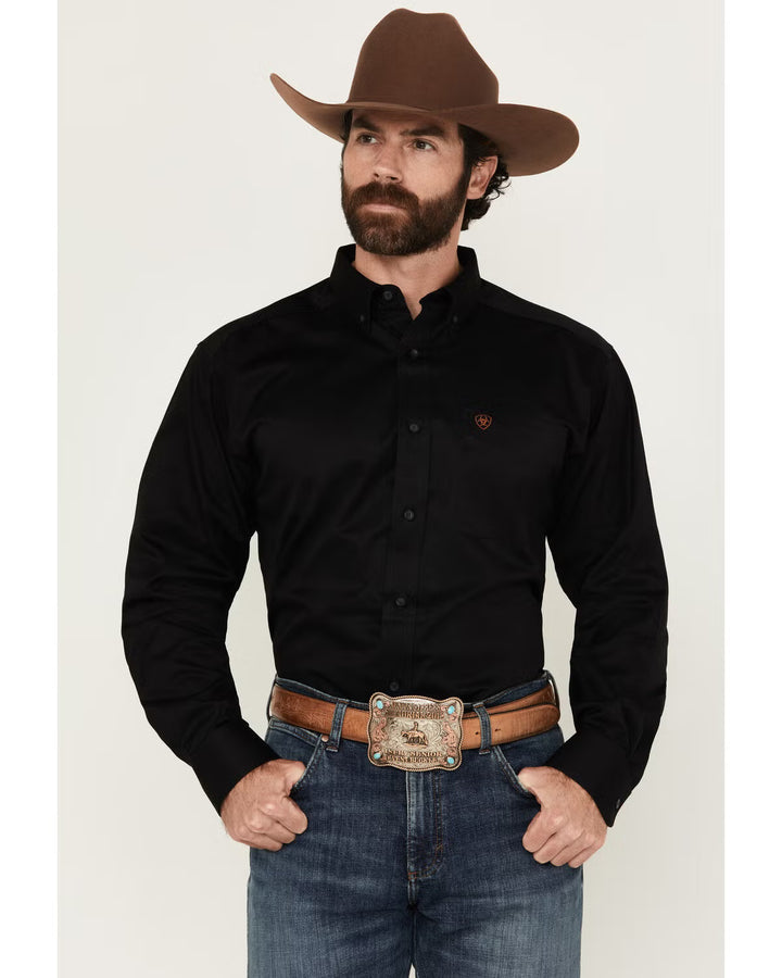 Ariat-MNS SOLID TWILL CLSSC LS SHRT BLACK