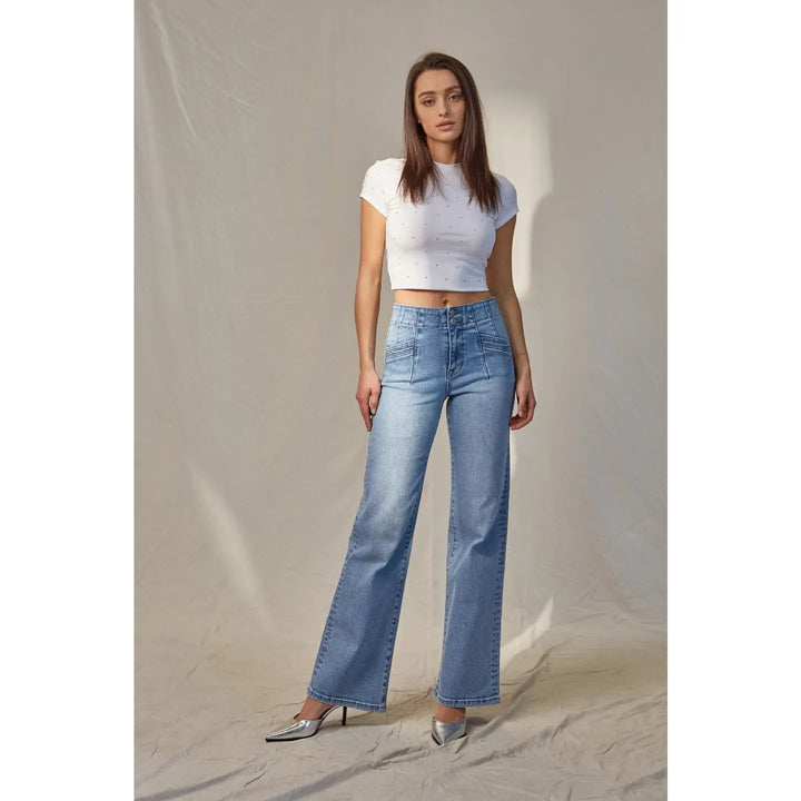 Mica Denim Wide Leg-Pocket