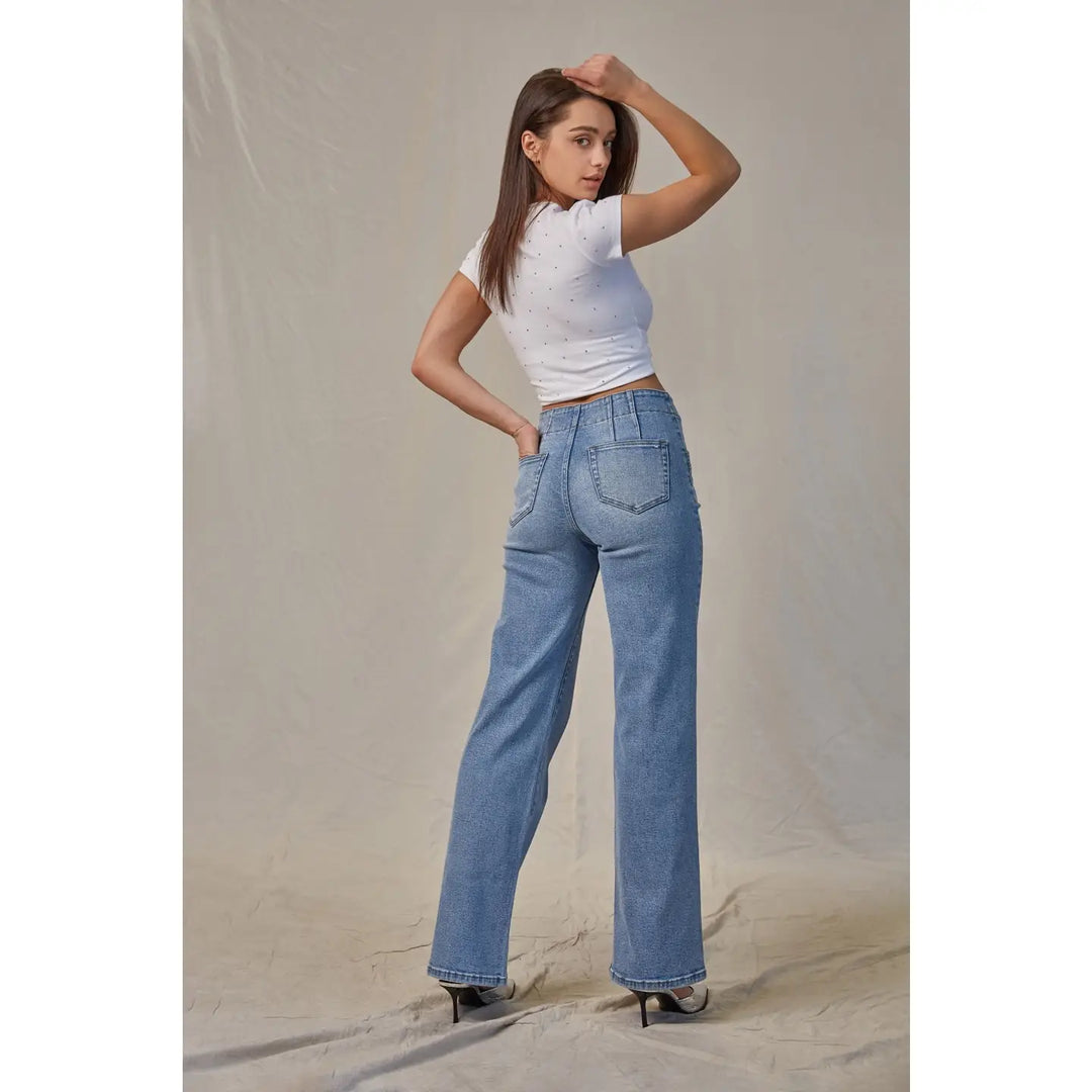Mica Denim Wide Leg-Pocket
