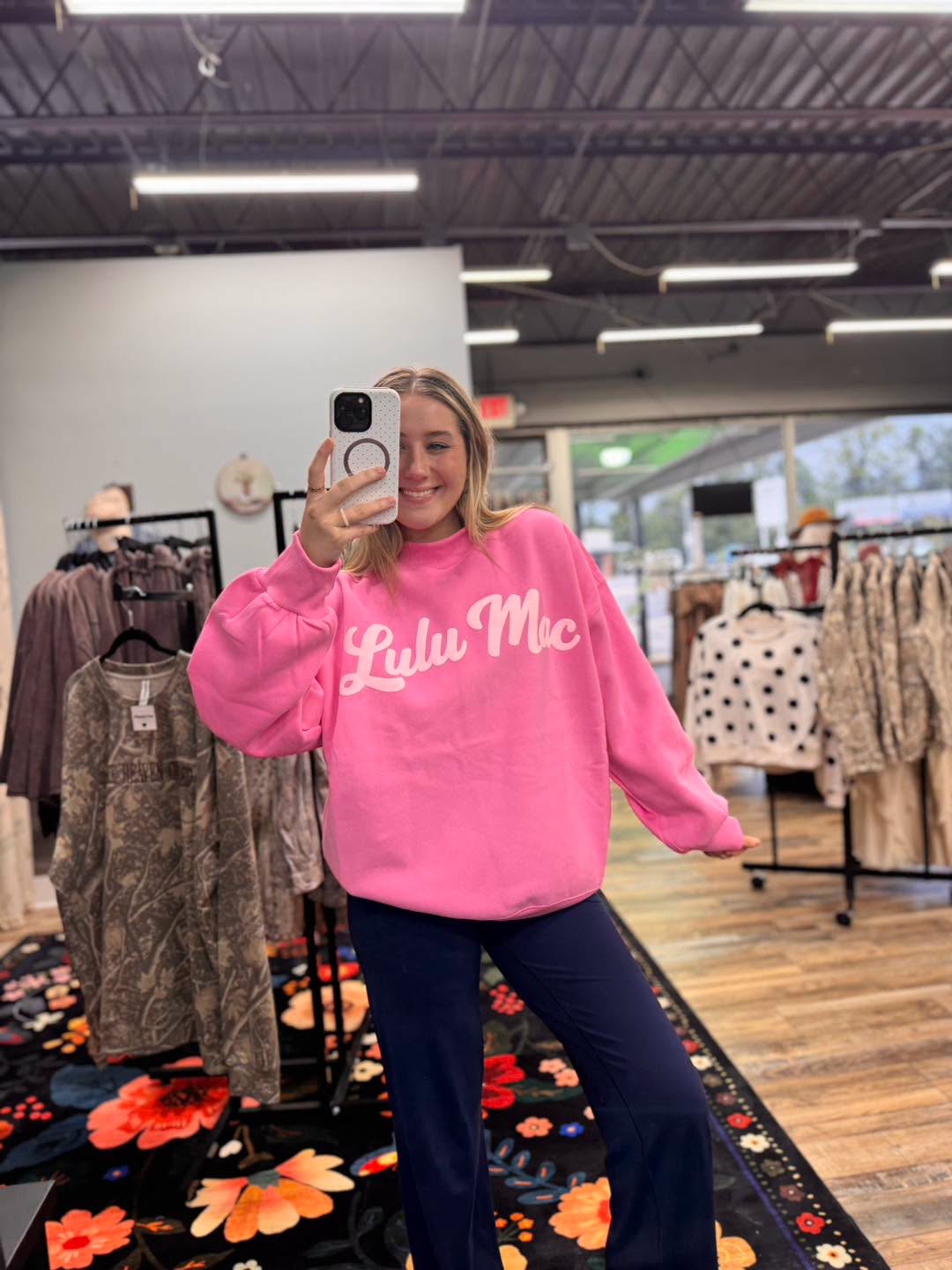 Lulu Mac - Bubblegum Pink w/ Pink Letter Sweatshirt