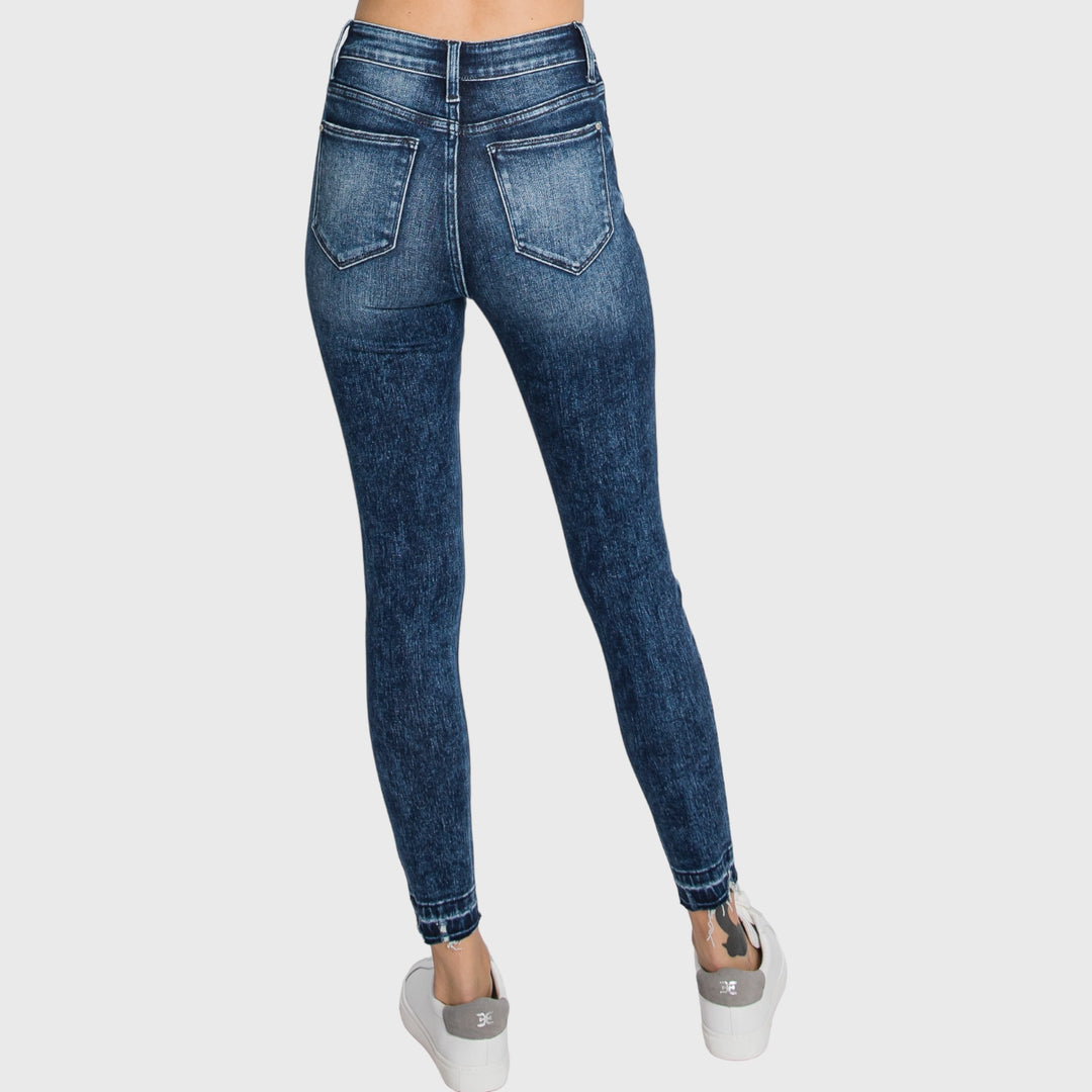High-Rise Dark Wash Skinny Jeans - Petra