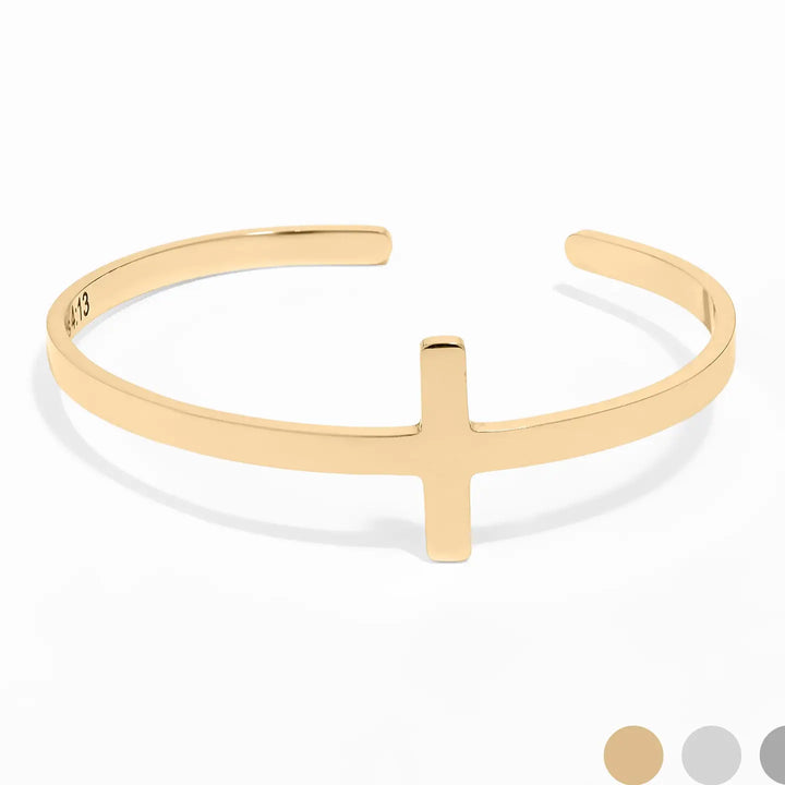 Gold Bracelet "Philippians 4:13" Cuff