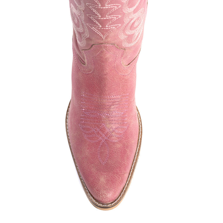 Myra - Pink Leather Boots