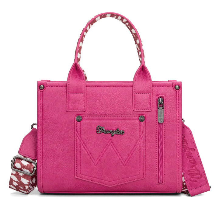 Wrangler Deer Print Concealed Carry Tote/Crossbody-Pink