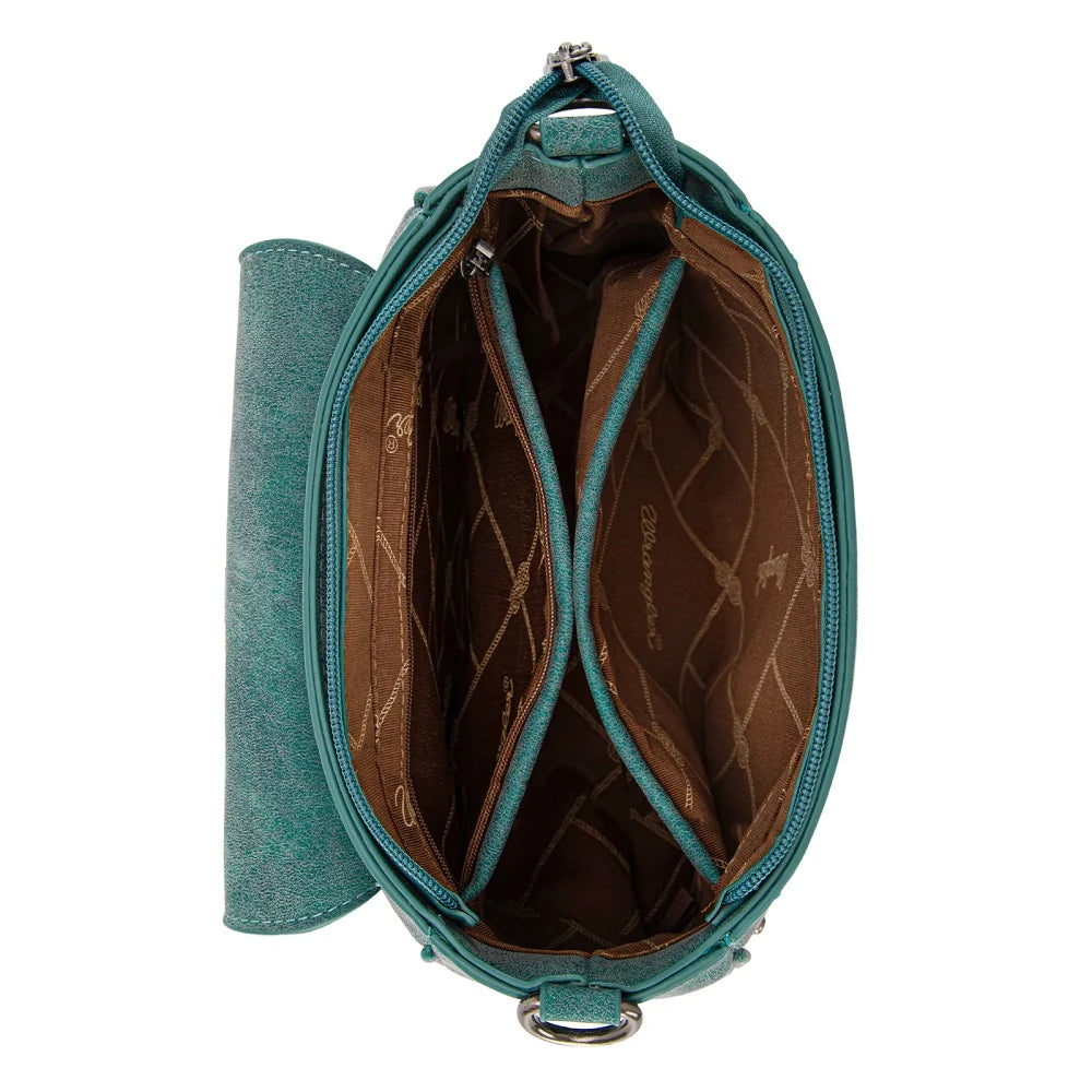 Wrangler Aztec Saddle Crossbody Bag - Turquoise