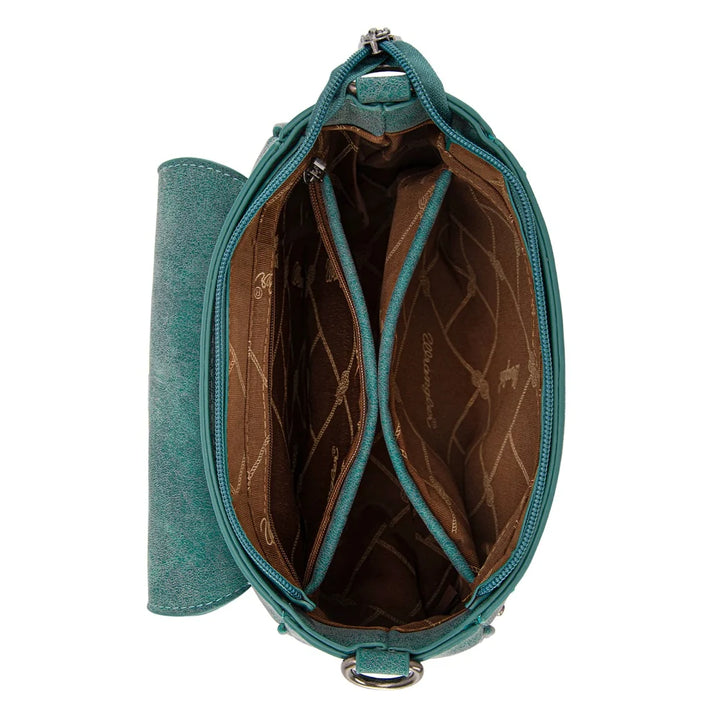 Wrangler Aztec Saddle Crossbody Bag - Turquoise